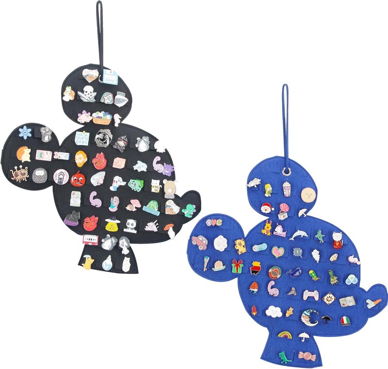 JOYMOMO Hanging Brooch Pin Organizer Enamel Pin Display Cute Cartoon Shape Brooch Pin Display Storage Holder for Brooch Pin(Without Accessories ) (black+blue) - Image 1